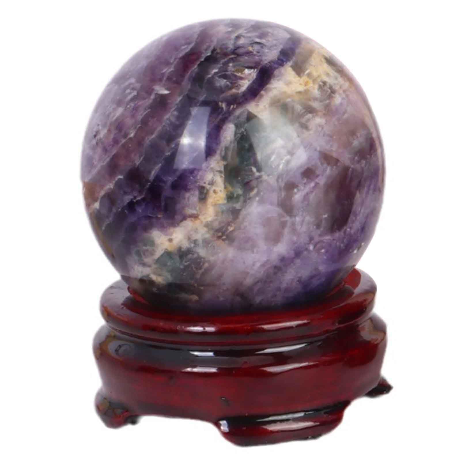 GPDNBIEU Fluorite Crystal Ball, Natural Striped Fluorite Crystal Ball - for Meditation, Spiritual Energy, Reiki, Chakra Balancing(1.57in(4cm))