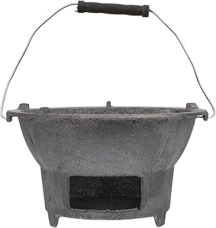 YARNOW Portable Cast Iron Barbecue Stove: Japanese Tabletop BBQ Grill Outdoor BBQ Charcoal Stove Hibachi Grill Camping Barbecue Tool for Indoor Outdoor 20cm