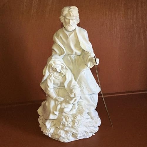 TOPAZ Belén Compacto 30 cm en Resina Blanca · Figura Única sin Pintar para Decoración Navideña · Nacimiento Artesanal para Pintar o Dejar en Blanco Natural