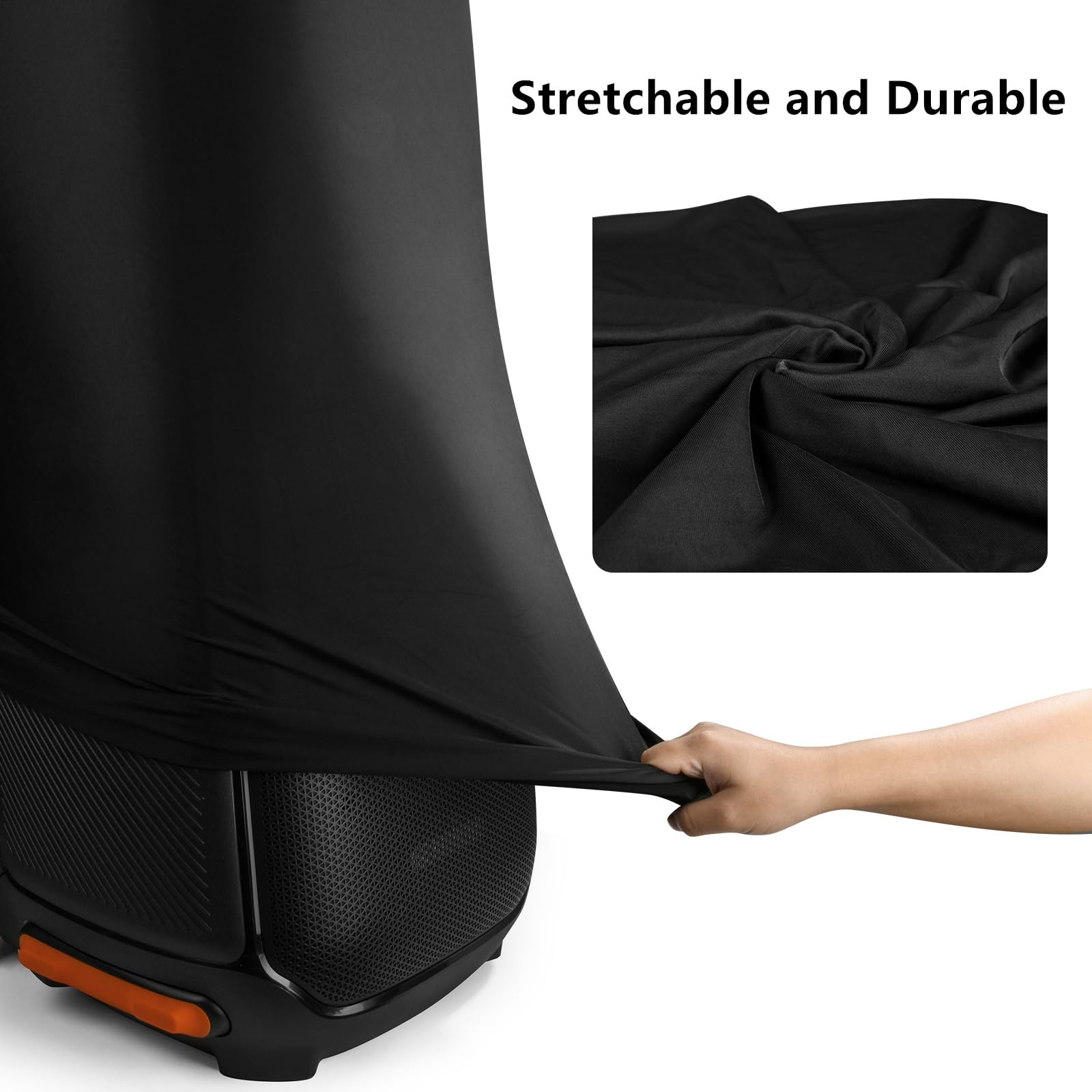 Étui Housse de Protection pour JBL PartyBox 710 Enceinte de Soirée Bluetooth Portable,Anti-Poussière Lycra Sac Accessoires avec Bande élastique pour JBL PartyBox 710(Noir)
