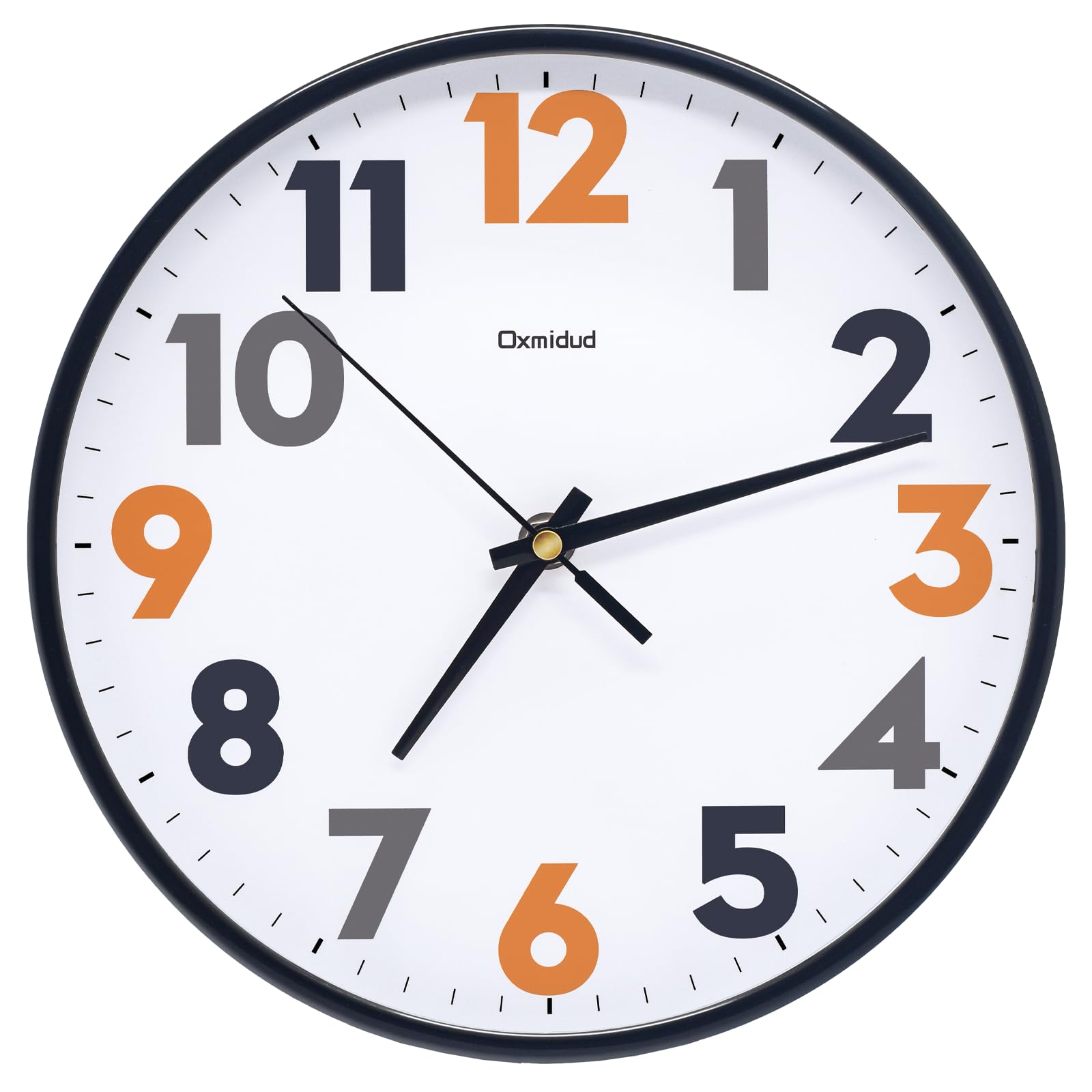 Horloge analogique à quartz moderne et silencieuse pour décoration de salon élégante