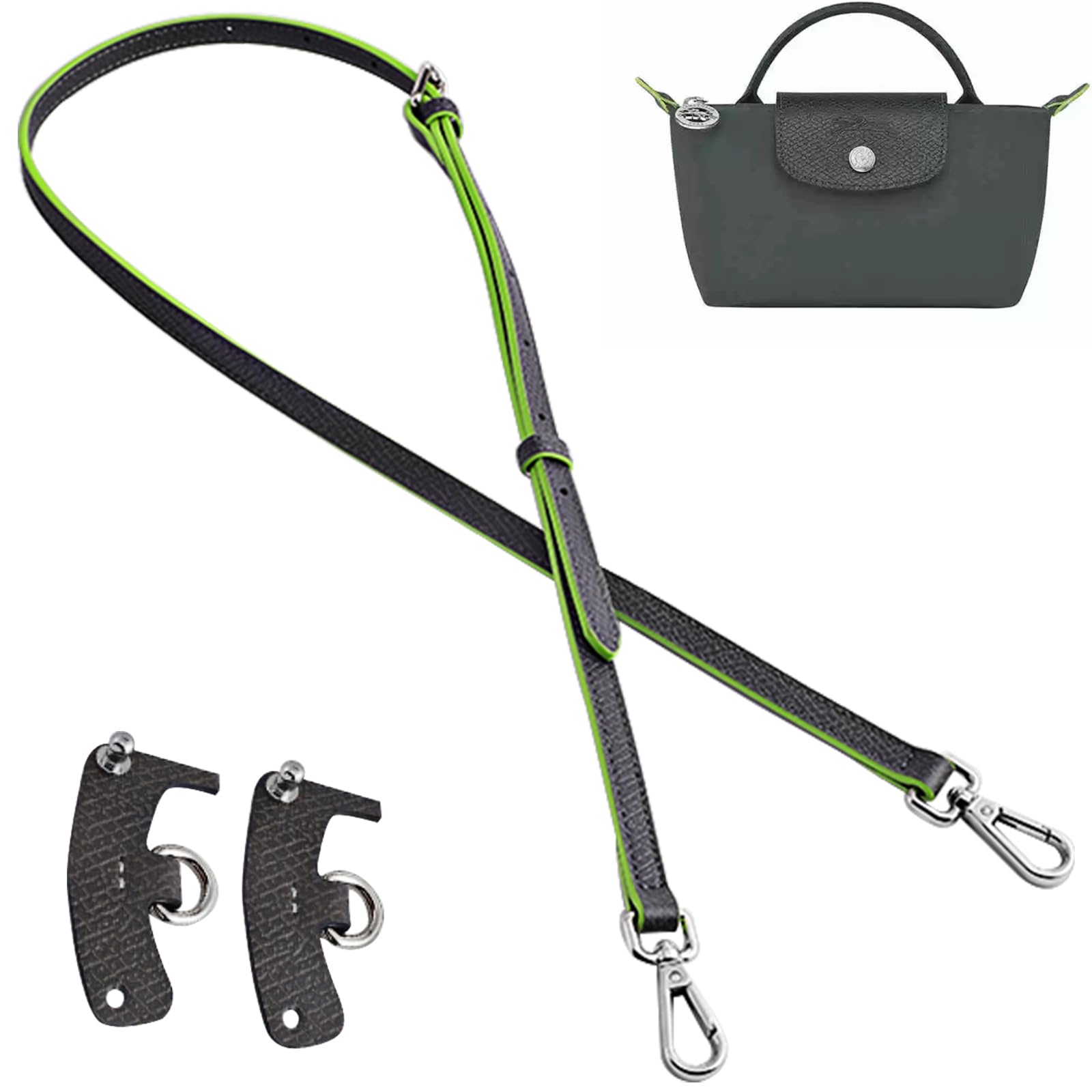 Jiesinlov Leather Bag Straps Conversion Kit for Longchamp Le Pliage Mini Pouch,Purse Strap Crossbody Adjustable Replacement