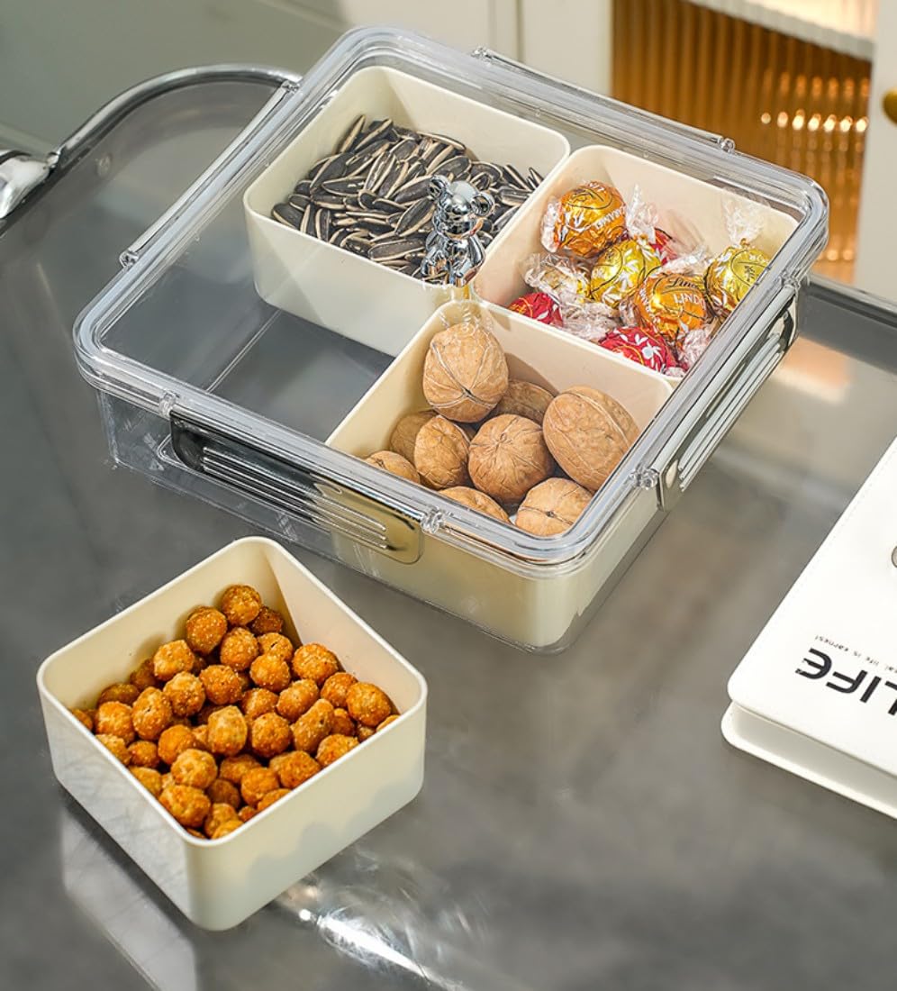Amazon.co.jp: お菓子皿 来客用 仕切り プレート フルーツ収納ケース