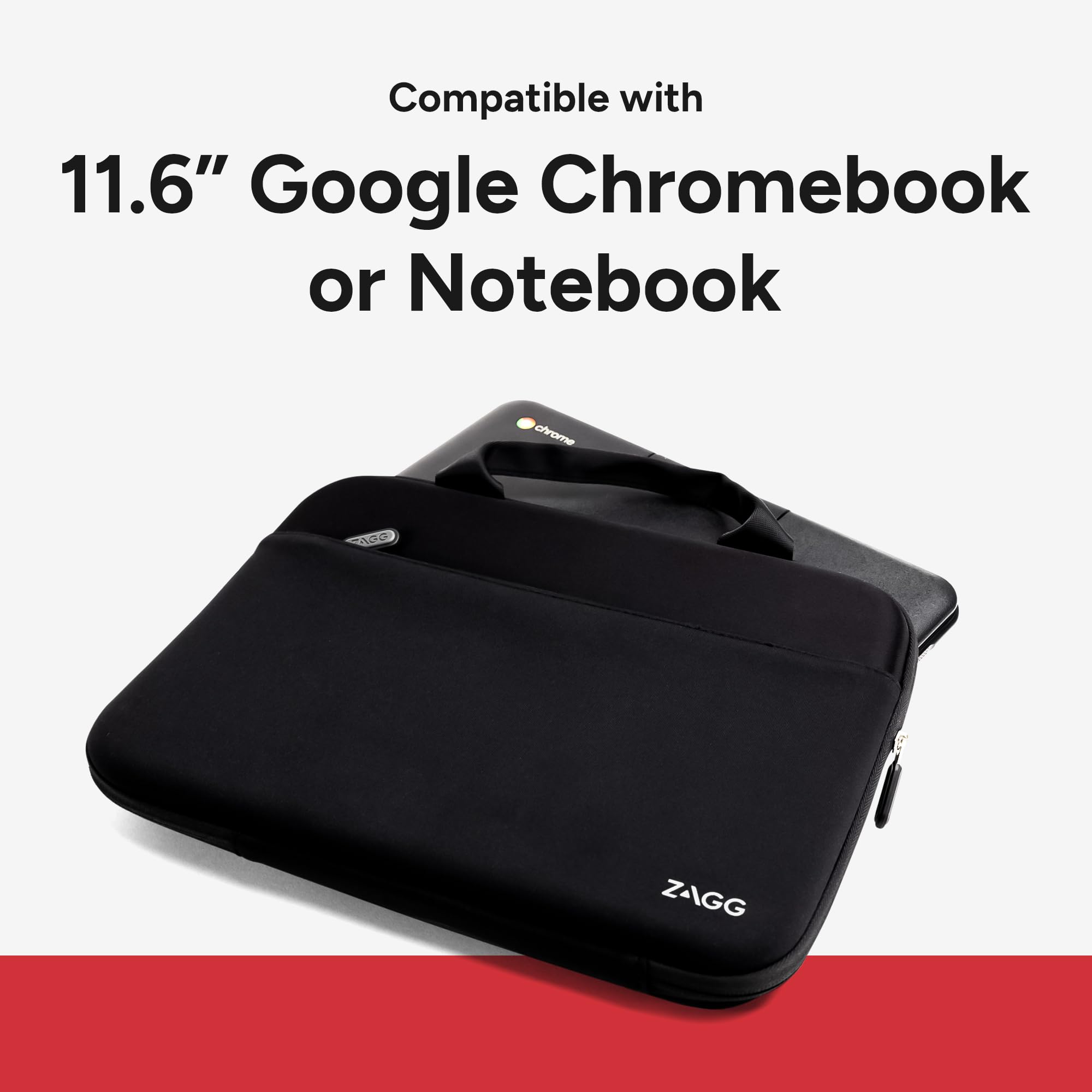 ZAGG Custodia protettiva per notebook Google Chromebook da 11,6", leggera, antiurto, colore nero