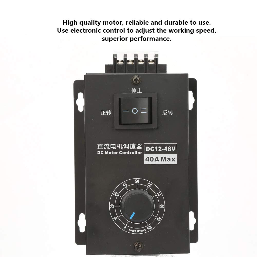 Hyuduo Dc 12V ~ 48V 40A Velocidad Del Gobernador Del Motor Del Cepillo, Módulo De Control Controlador Eléctrico, Kit De Generador De Control De Velocidad Variable,Otra Automatización Industrial