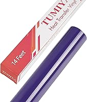 Vista 39 de TUMIYA HTV Heat Transfer Vinyl Rolls - 12" x 30 Ft HTV Vinyl, Black Iron on Vinyl DIY Design for T-Shirt (Black)