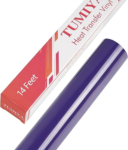 Vinilo HTV - Vinilo de transferencia de calor de 12 pulgadas x 35 pies, vinilo morado para planchar, vinilo adhesivo brillante para Cricut y Cameo,