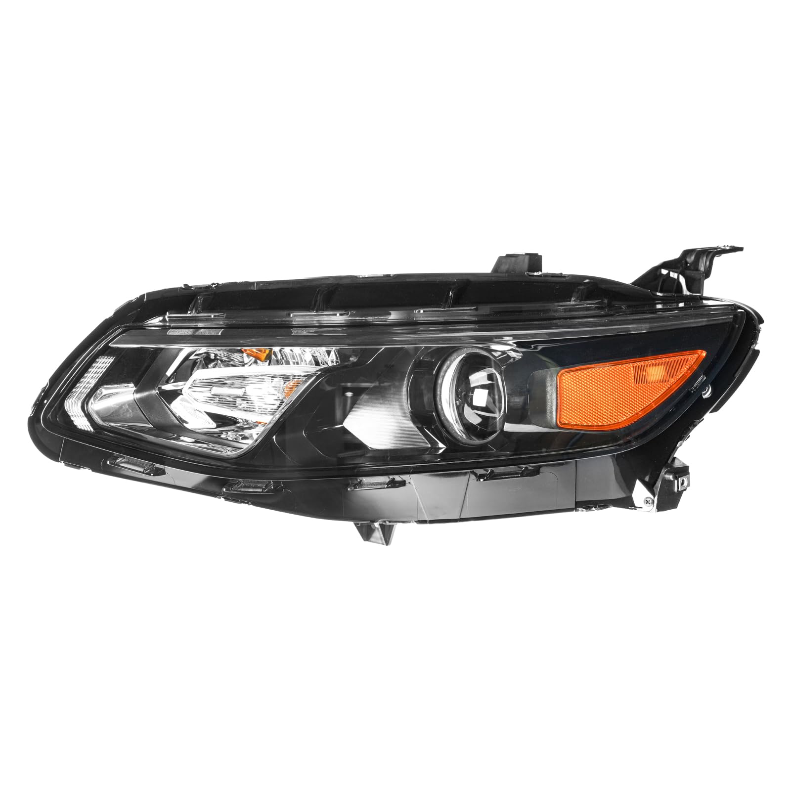 KAX Headlight Assembly,Black Headlights Compatible with Malibu 2016 2017 2018 Amber Reflector Color Clear Lens Color