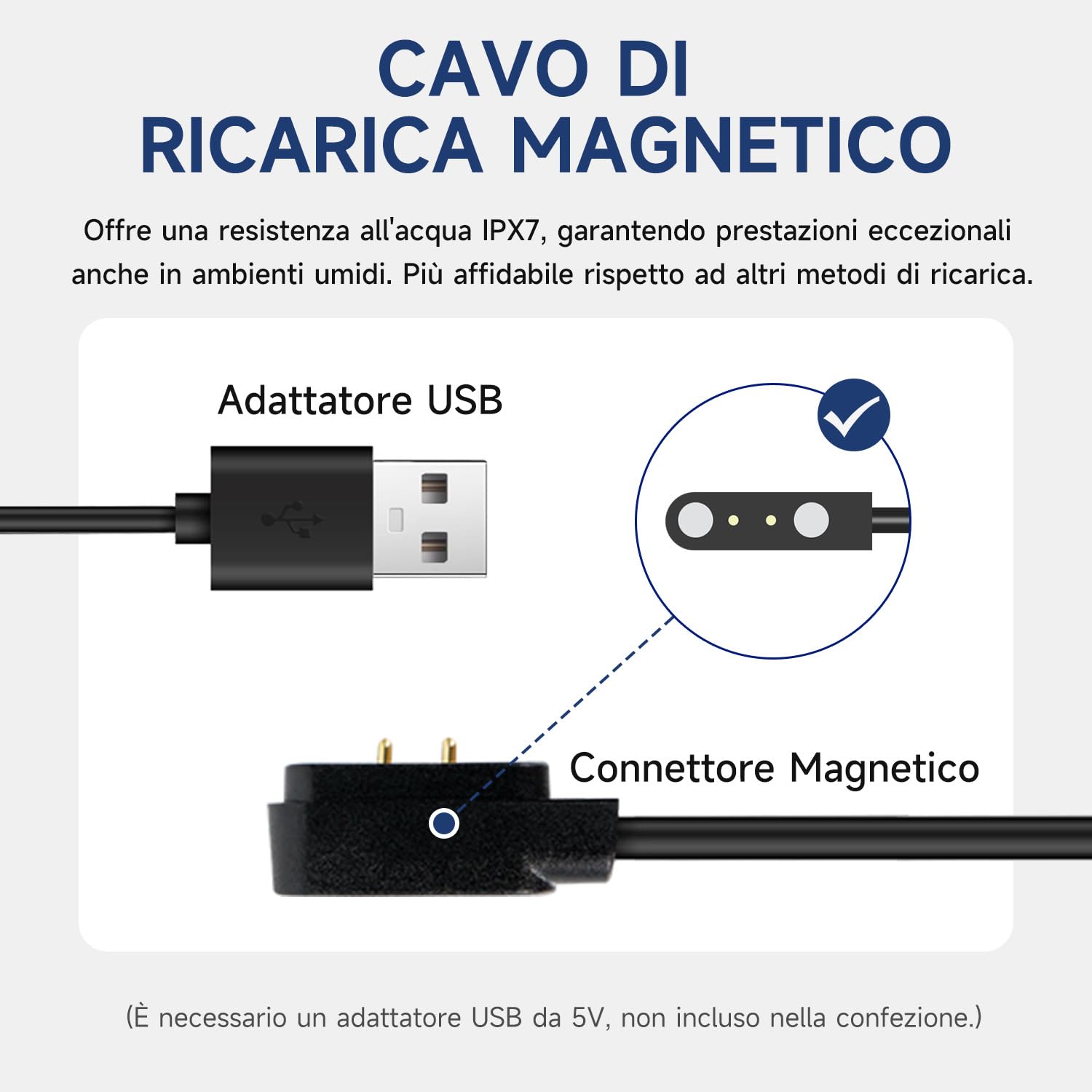 AIKE Dispenser di Sapone Automatico Con Connettori Magnetici USB, 420 ml in Acciaio Inossidabile per Cucina e Bagno, Impermeabile IPX7