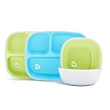 Splash™ 4 Piece Toddler Divided Plate and Bowl Dining Set, Blue/Green