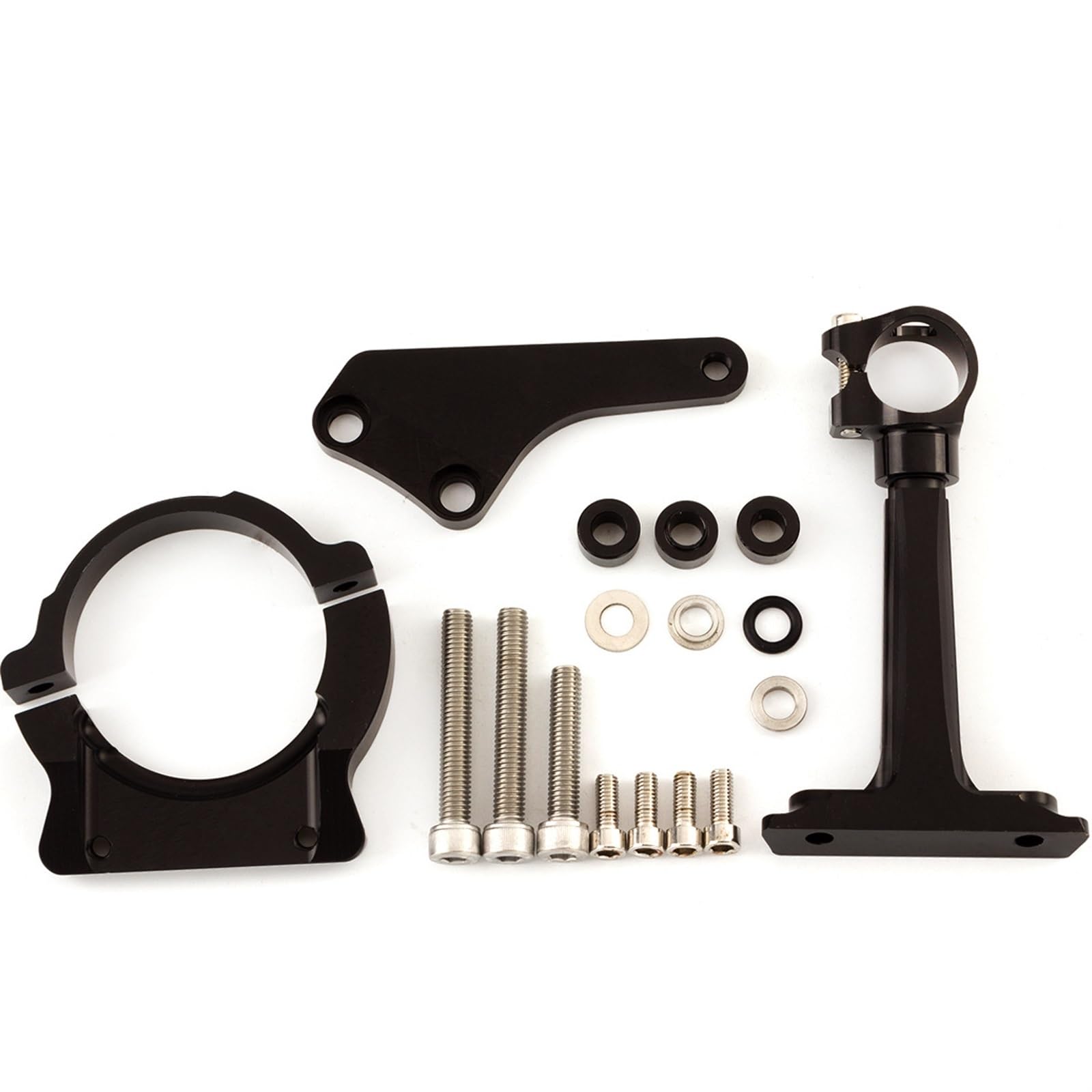 LOTFI Fiber Carbon Steering Damper Stabilizer Bracket Mounting Kit Fit For Kawasaki ER6N ER6F Ninja 650R 650 R ER-6F ER-6N 2006 2007 2008 (Size : Damper f)