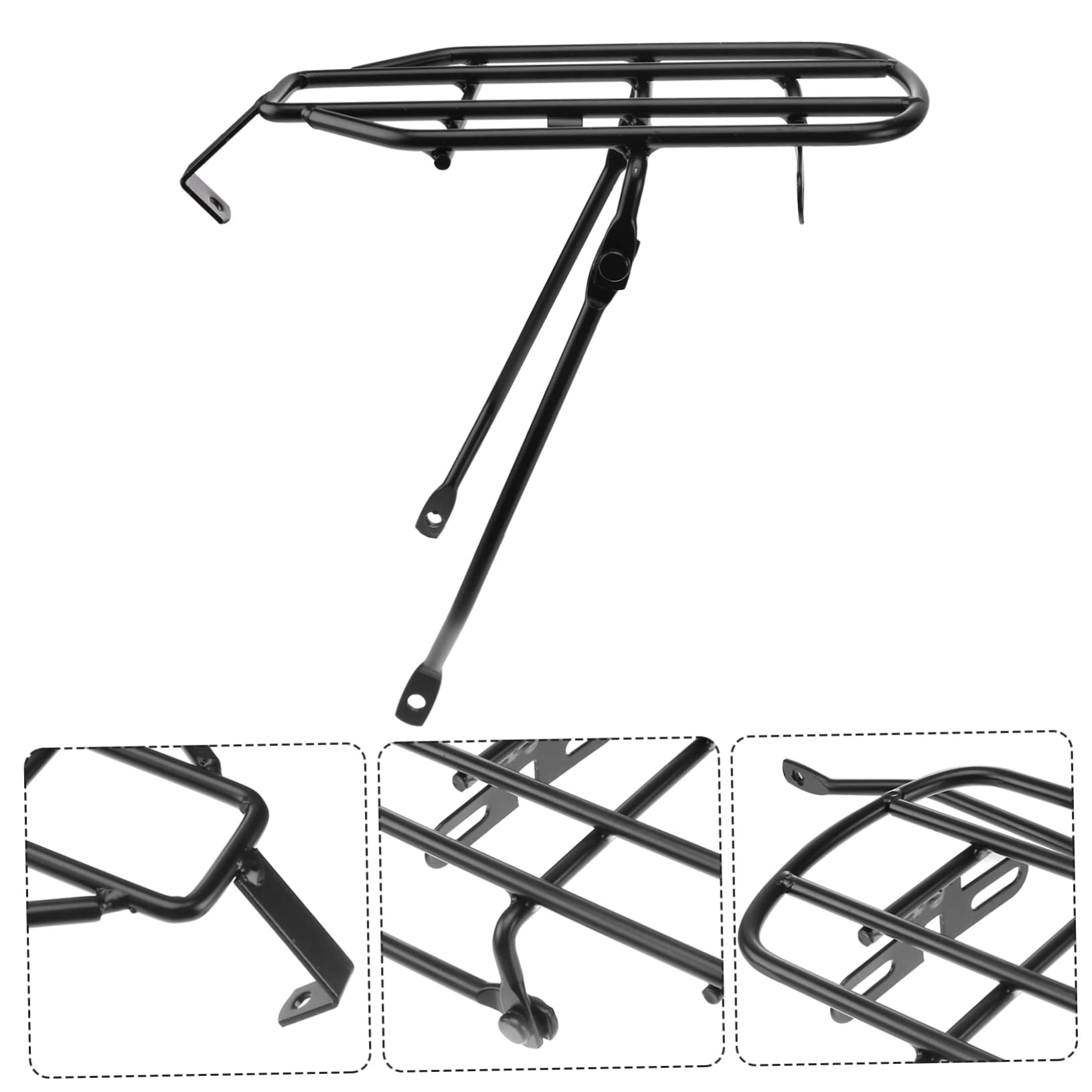 POPETPOP Durable Folding Bike Cargo Rack Lightweight Bike Luggage Carrier Back Stand for Road Mountain Bikes Easy to Install for Suitcases Baskets