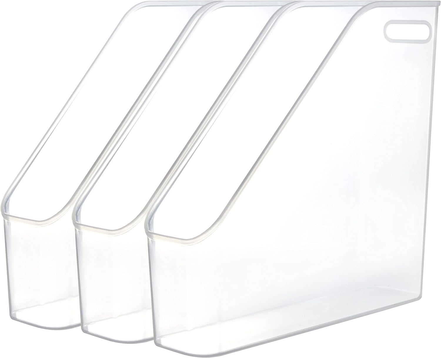 Youngever 3 Pack File Folder Bin Storage, Plastic File Folder Bin