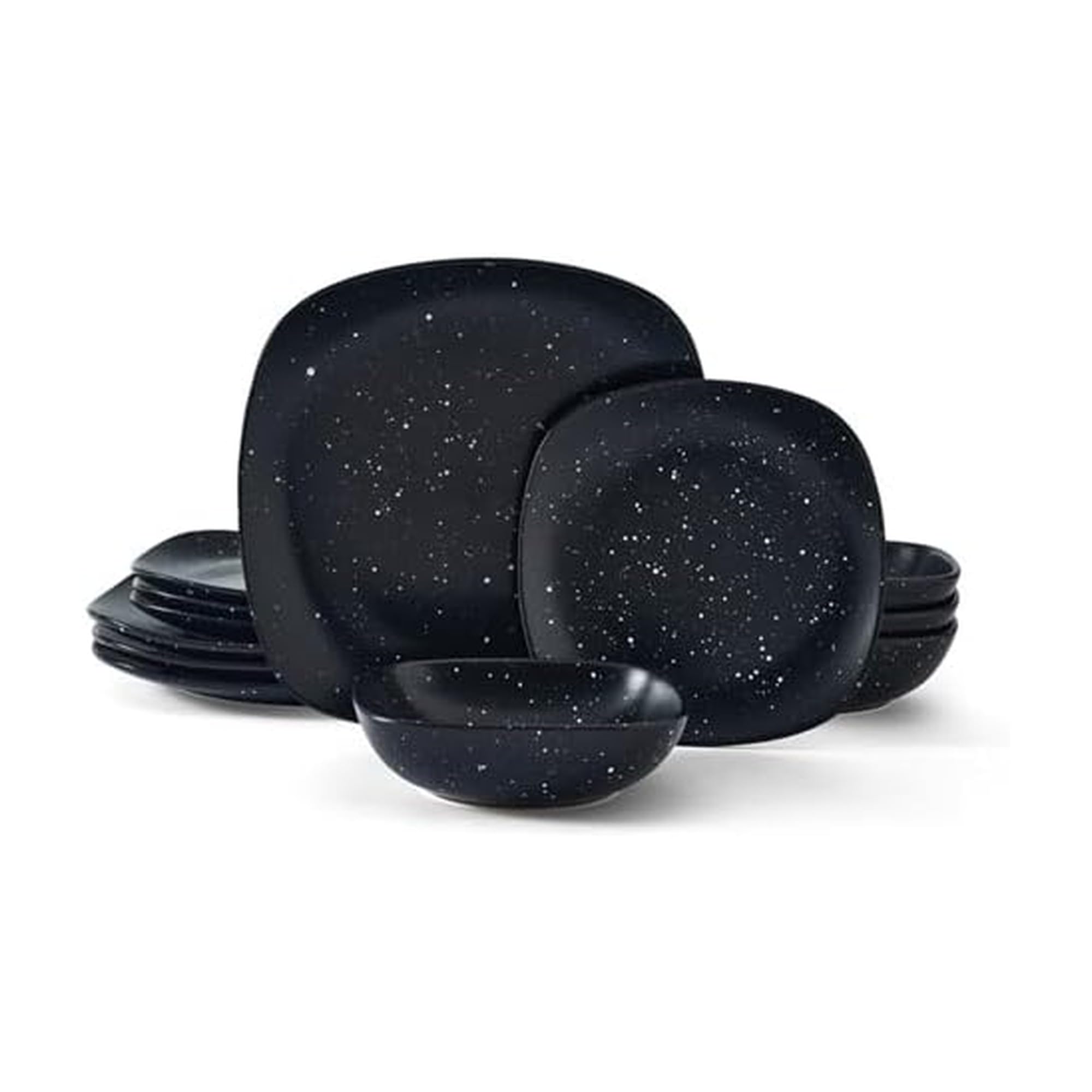 Stella Square 12 Piece Dinnerware Plate and Bowl Set, Service for 4