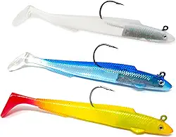 Iscas de pesca macias pré-equipadas, iscas de natação para pesca de robalo, iscas de truta para pesca no rio, presentes de pesca para homens, isca de pesca de 9 cm para água doce e salgada