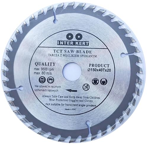Falon Tech - Hoja de sierra circular para madera (150 mm, 150 x 20-16 mm, 40 dientes) Cover