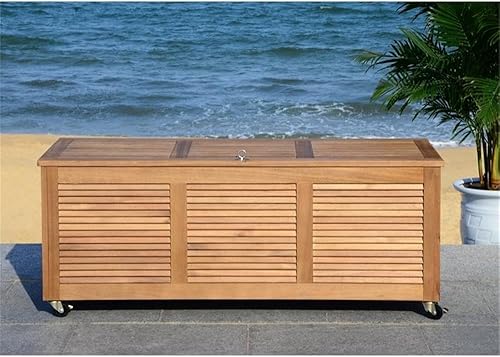 Miniatura 7 de SAFAVIEH PAT7038A Outdoor Collection Elina Caja de cubierta de cojín de teca de 47.2"