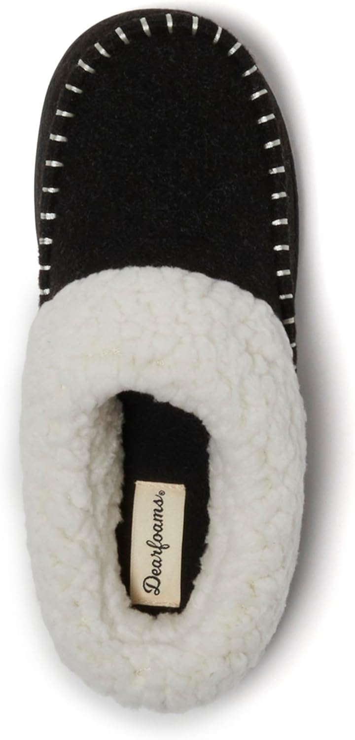 Dearfoams womens Nyla Felted and Plaid Moc Toe Clog - Image 3