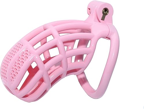 Jaula de castidad masculina Cobra con 5 anillos de resina y cerradura para hombres, transpirable (Grande)