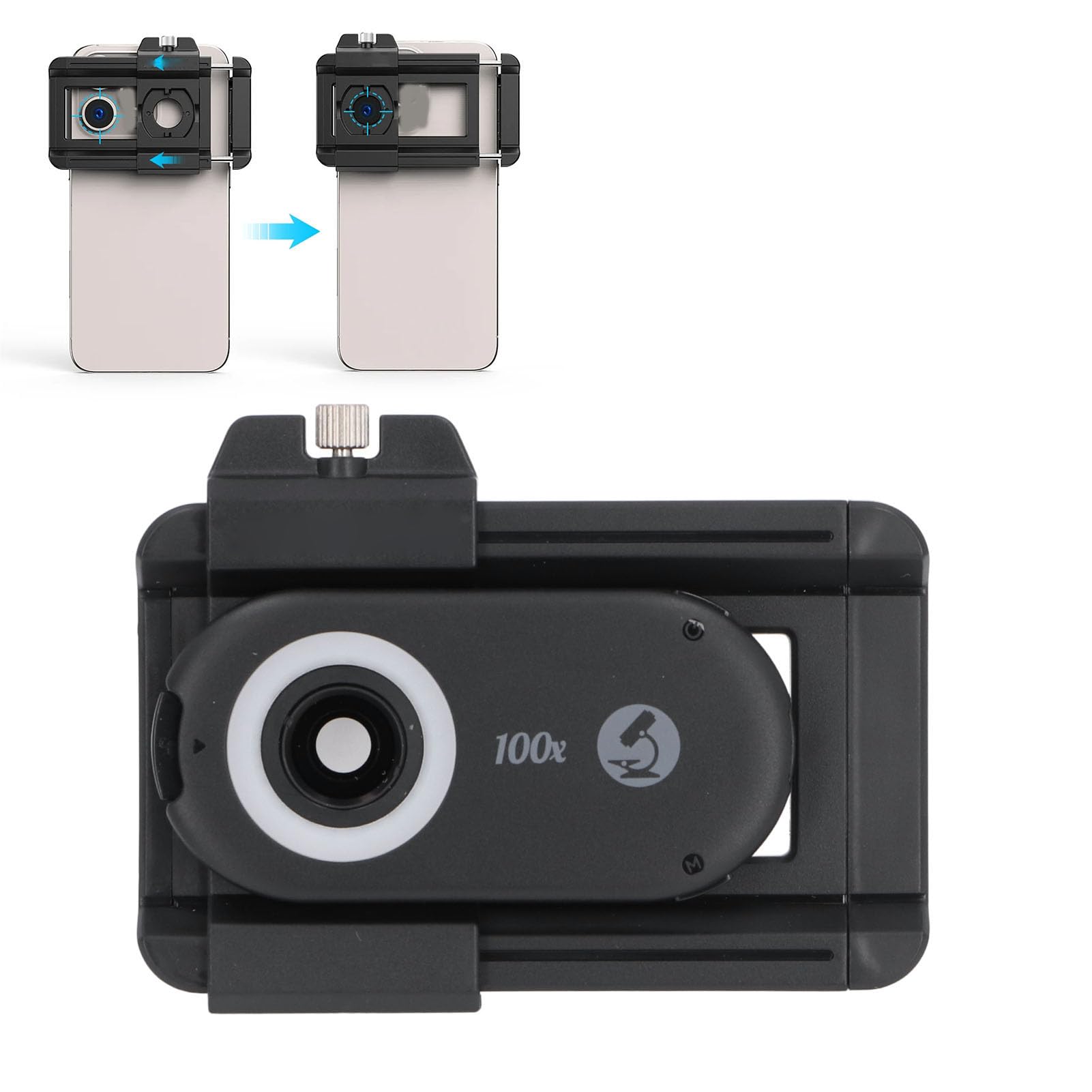 Lente de Microscopio para Teléfono, Micro Lente para Teléfono Nano Zoom para Android para Teléfono iOS con Filtro CPL Luz LED, Mini Microscopio Digital de Bolsillo, Accesorios