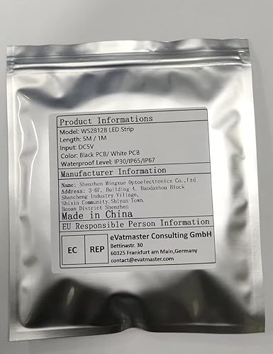 Miniatura 10 de WS2812B Tira de LED RGB direccionable individualmente de 16.4 pies 5050SMD Smart Flexible Dream a todo color 60Pixelsm Luz PCB negra IP67