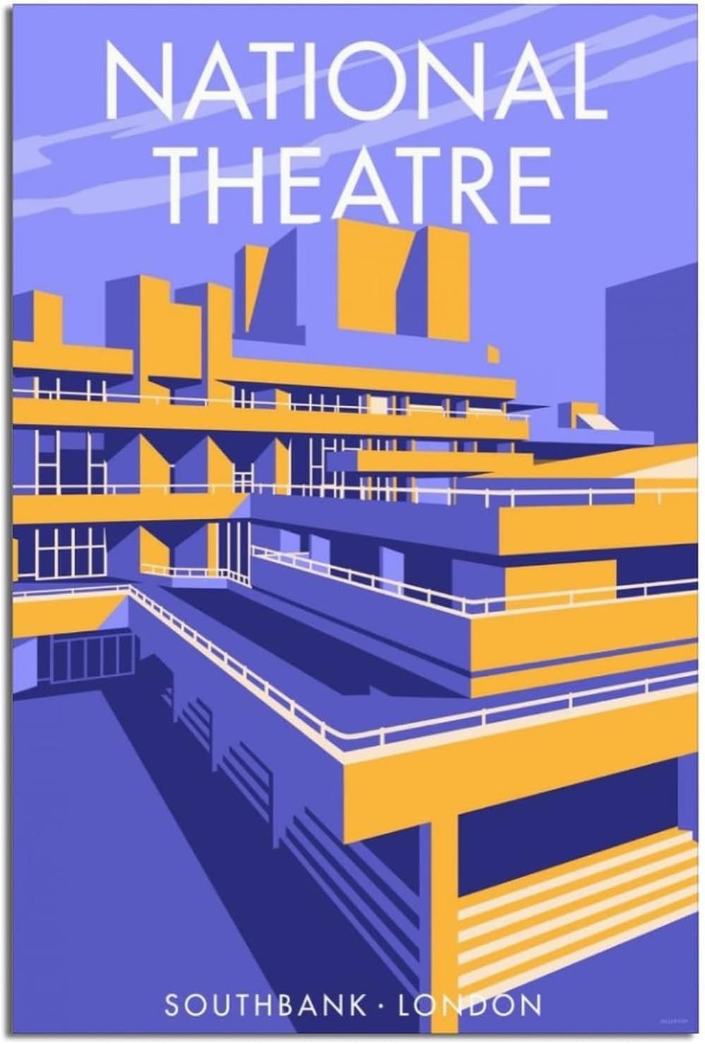 Cgltd Canvas Prints England London Southbank National Theatre Vintage Travel Poster Painting Posters On The Wall Art Mural Room Decor Unframed 30X45cm