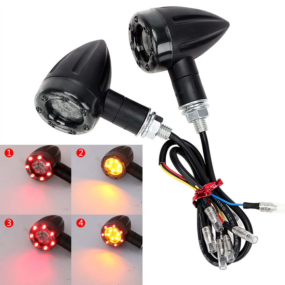 Indicator Lamp for Harley Motorcycle Flasher 1 Pair Brake Stop Light Amber and Red for Bajaj Avenger Street 150-image-27