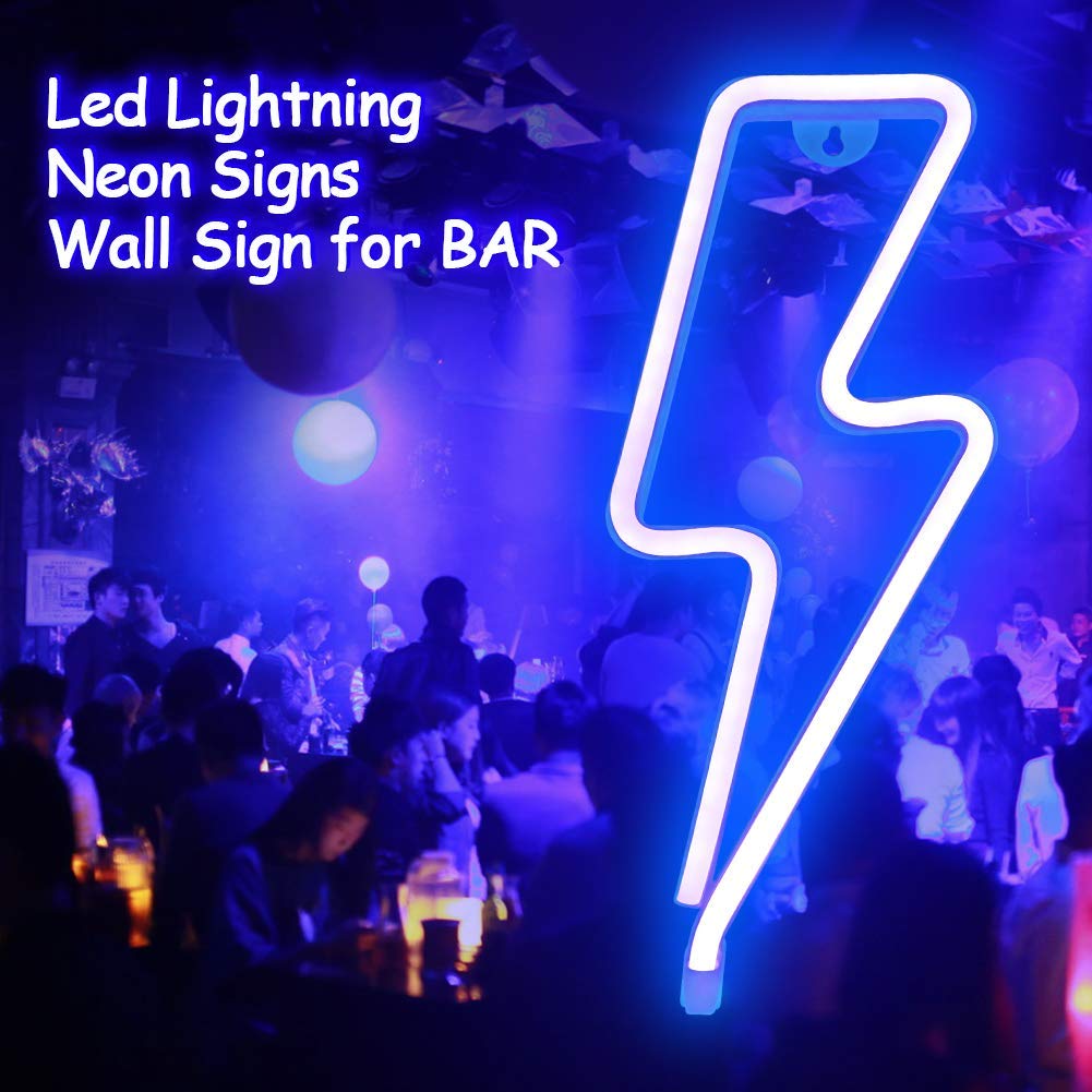 XIYUNTE Lightning Neon Sign, Lightning Bolt Neon Light Signs for Wall