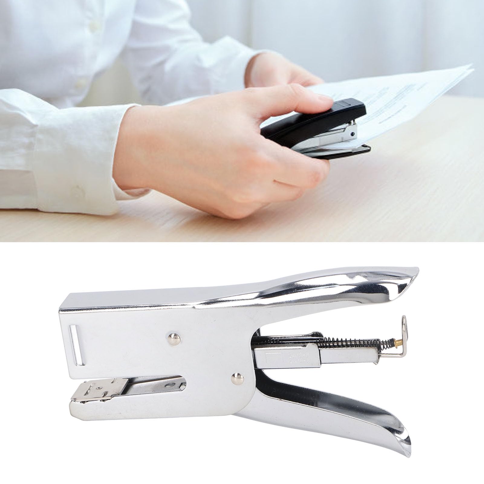 Agrafeuse de 50 Feuilles, Outil D'agrafeuse de Papier Portable de Bureau en Acier Inoxydable, pour Livres, Papiers, Magazines