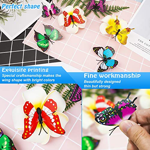 Kleurrijke 3D Vlinder Muursticker 72Pcs,3D Vlinder Muurstickers Set,PVC Simulatie Vlinder,Zelfklevend DIY-Art Decor… - Afbeelding 5