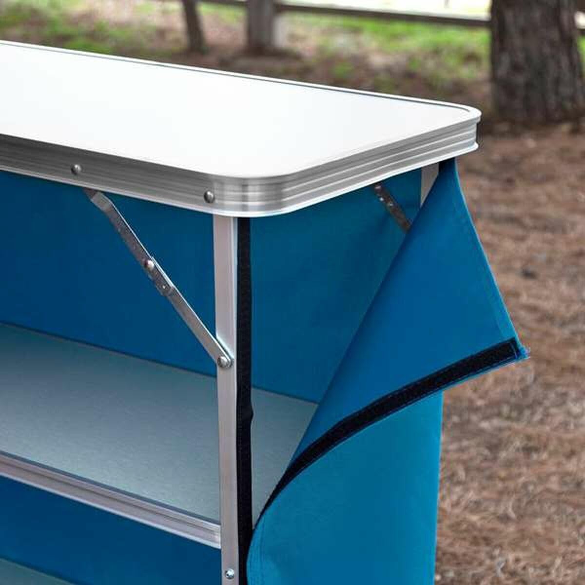 AKTIVE Armoire de Camping en Tissu, Structure Pliable et Amovible, avec Sac de Transport, Dimensions 110x38x88 cm, Meubles auxiliaires de Cuisine d'extérieur, Armoires, Rangements d'extérieur (63090)