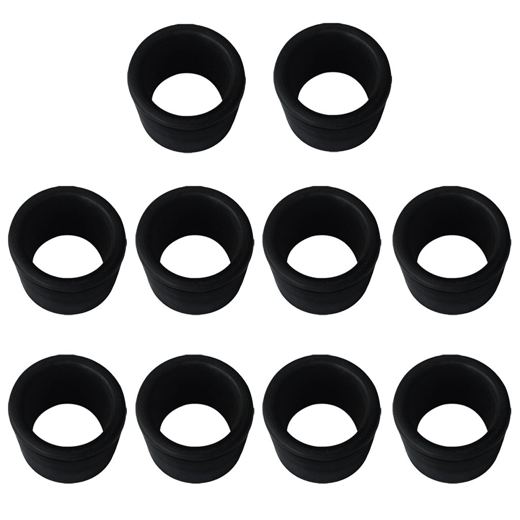 WOVEBIUS 10x Black Rubber Fishing Rod Holder Pole Rest Rack Insert Protectors,10 pcs