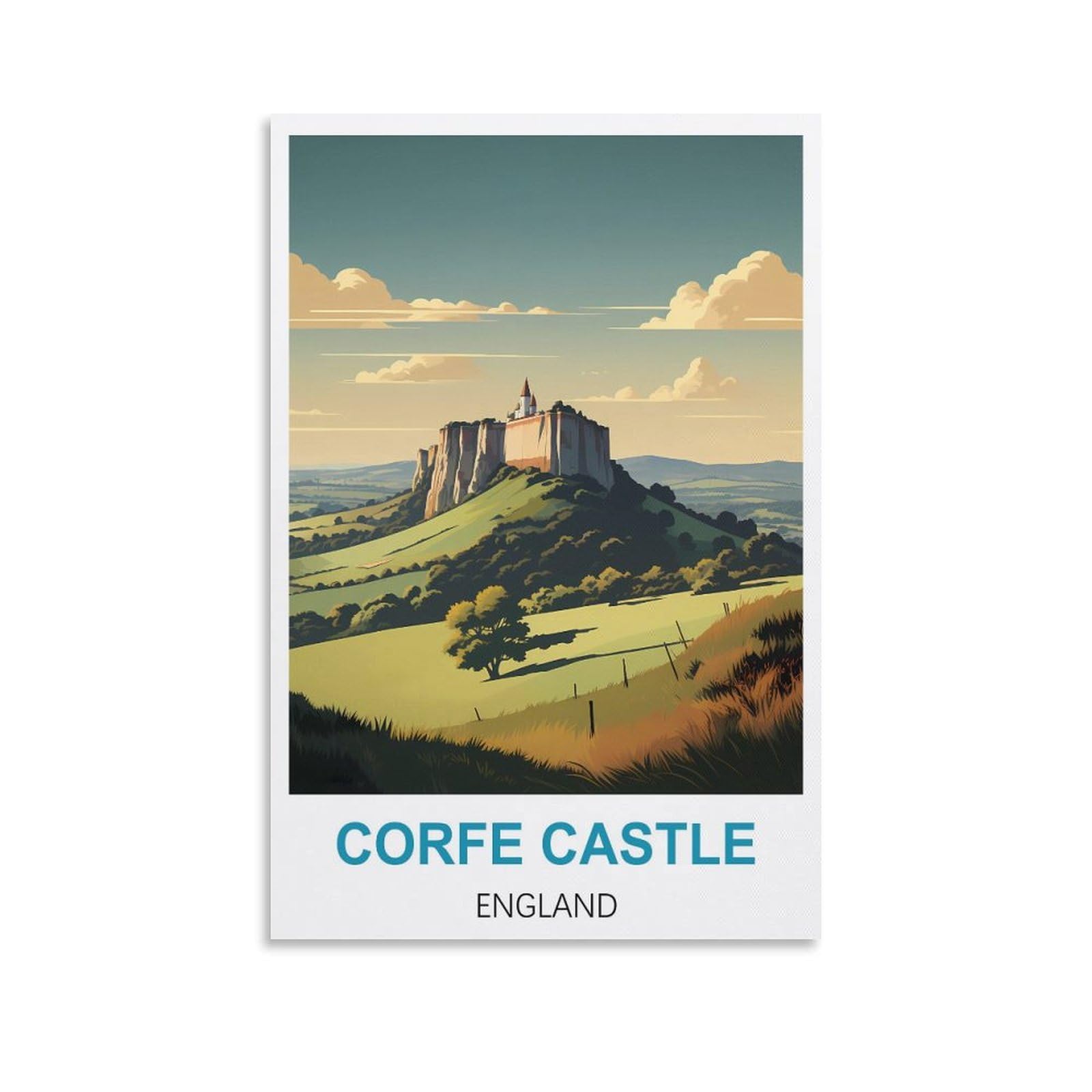 EZMLFA DIY Diamond Painting,Corfe Castle England 5D Landscape Diamond Painting Kits for Adult, Gem Art Crystal Art Kits for Adults, for Home Wall 30x40cm