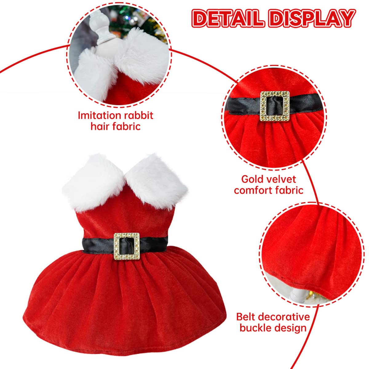 large dog christmas dress Dress, Dog Dress, Cat Dress, Dog Wedding Dress, Dog Dresses for Dogs Girl, Girl Puppy Princess Tutu with Leash Ring, Fashion Get our red Woofmas Christmas dress Nia de Santa perro vestido