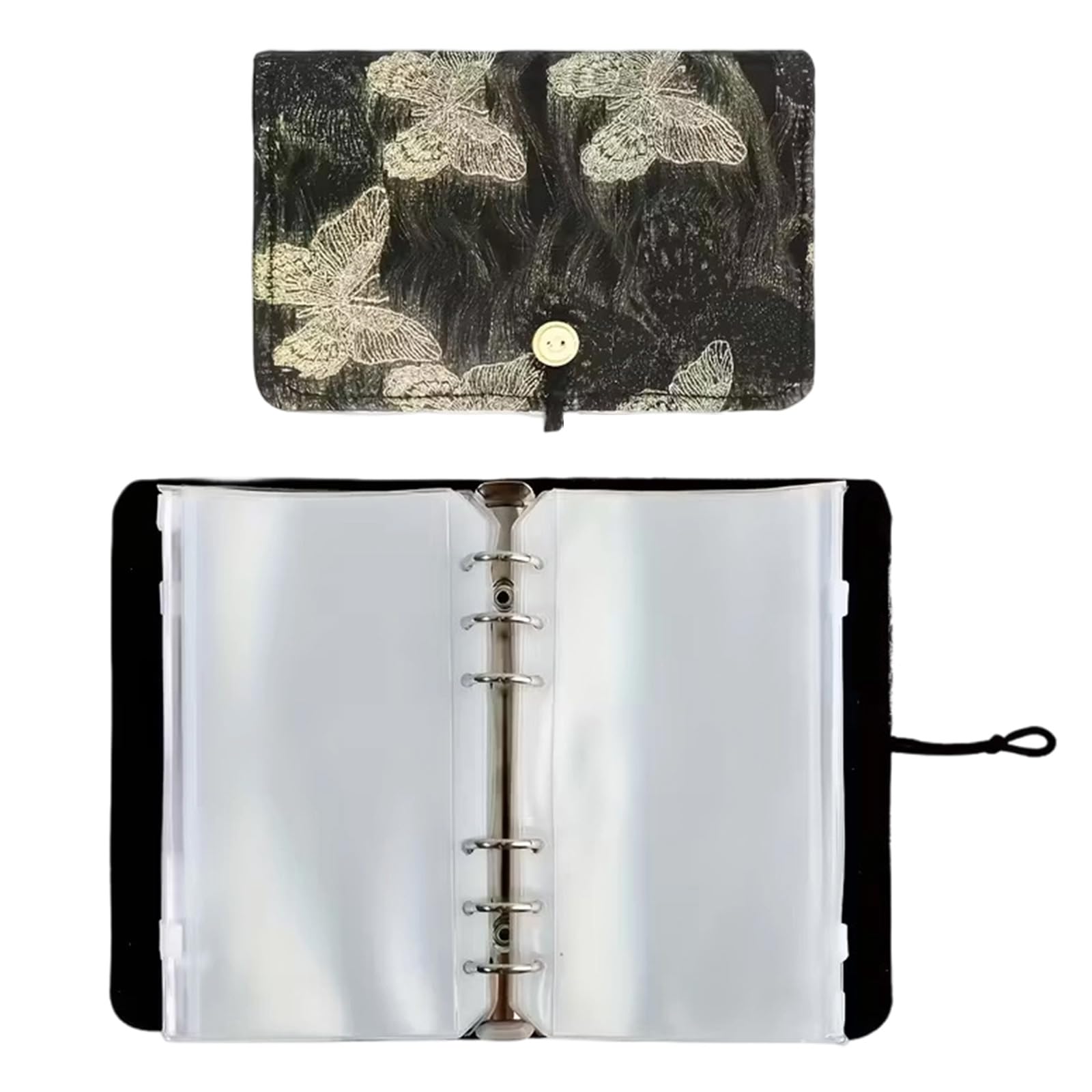 Circular Needle Organiser Bag with 12Pcs Removable Zippered PVC Binder Pocket Portable Knitting Needle Case for Sewing