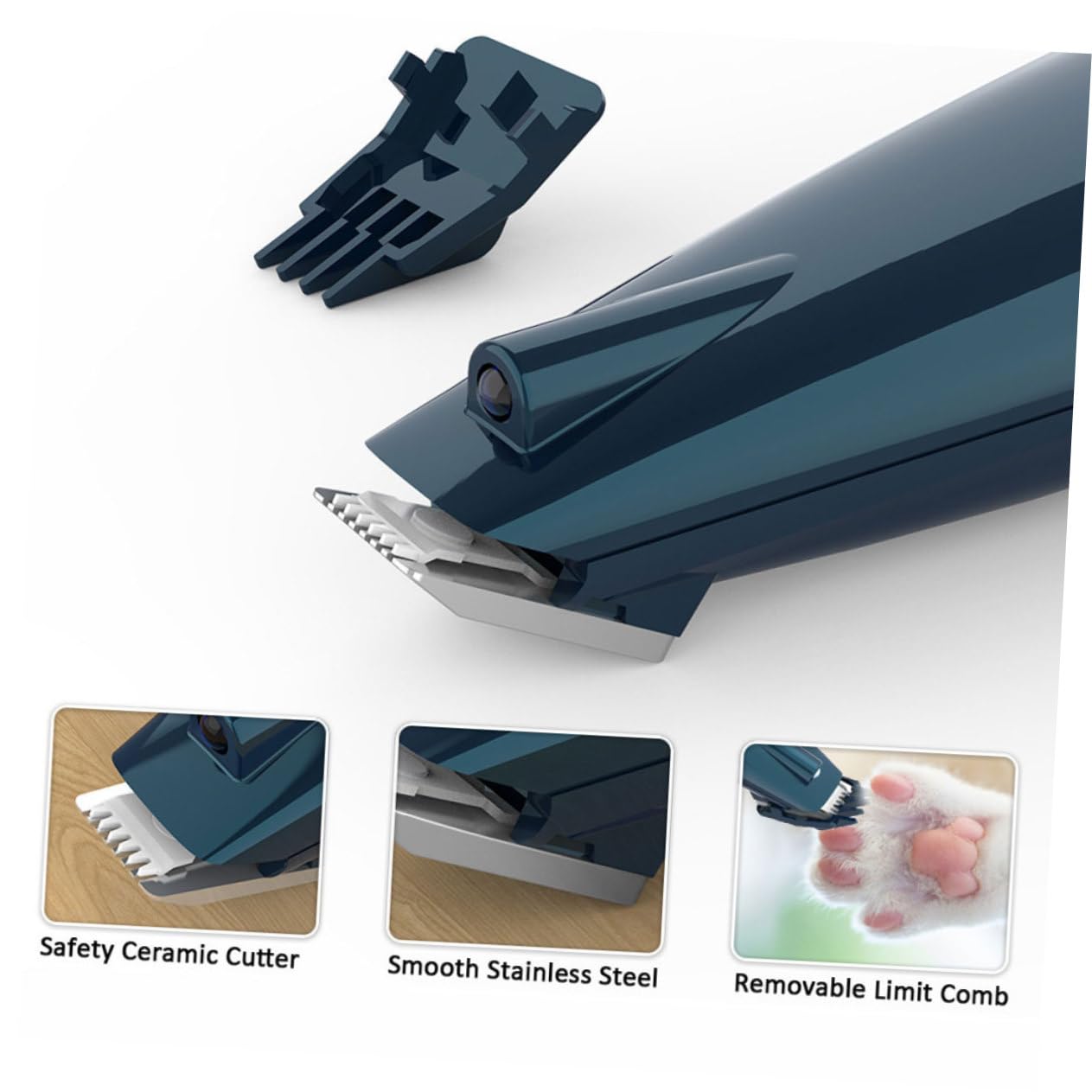 Angoily Tagliacapelli Elettrico per Cani e Gatti Rasoi per Zampe di Animali Domestici Dispositivo per Toelettatura Ricaricabile Tramite USB Design Silenzioso