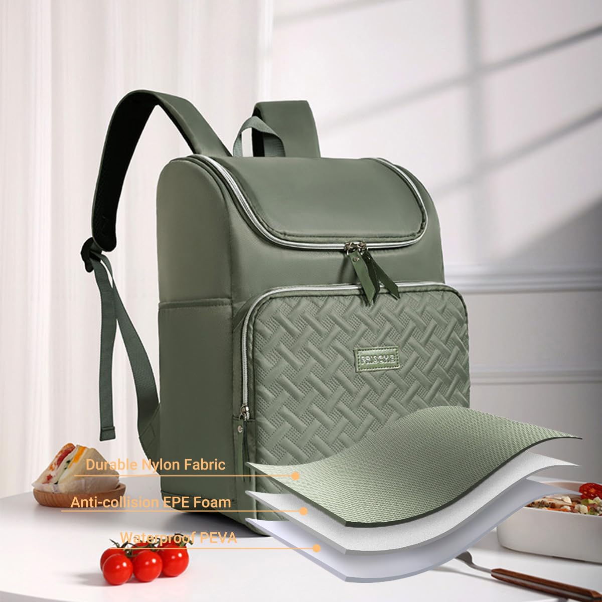 18L Picknickrucksack Kühltasche Kühlrucksack Thermo Rucksack Isoliert Cooler Bag Isoliertasche