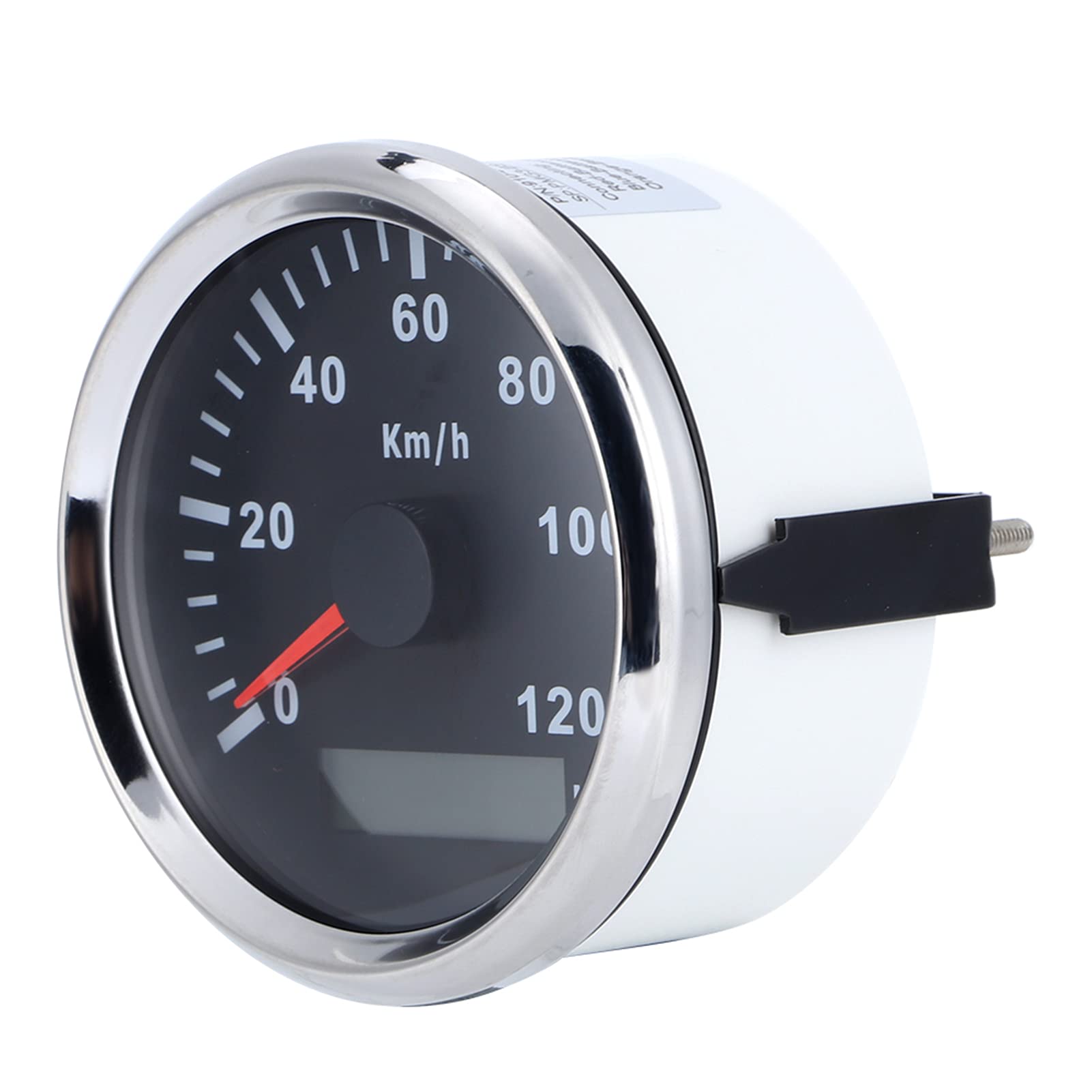Velocímetro GPS universal Medidor antivaho impermeable 0 120 km H Pantalla de motor paso a paso de alta precisión para automóvil Camión Barco Motor Acero inoxidable Plástico (Cubierta plateada con