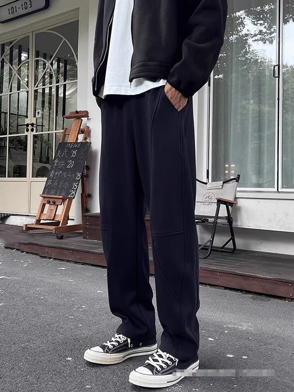 GUOYUXIAO Sweatpants for Men,Autumn/Winter Retro Sports Pants,Casual Loose Pants3