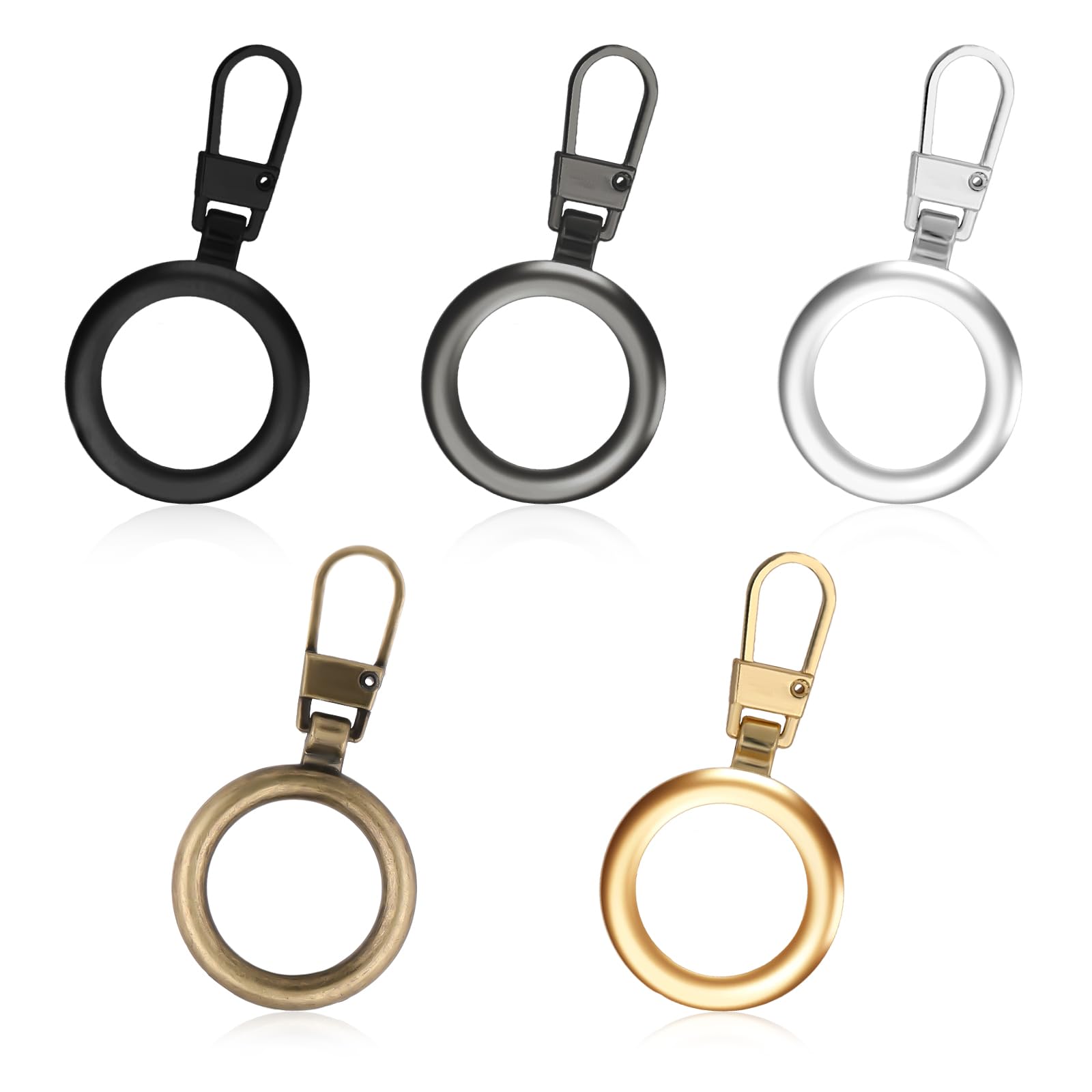 Photo 1 of 5PCS Round Zipper Pulls Replacement - Detachable Slider for Small Hole Zippers, 5 Colors for Jacket Coat Luggage Backpack Handbags Purse