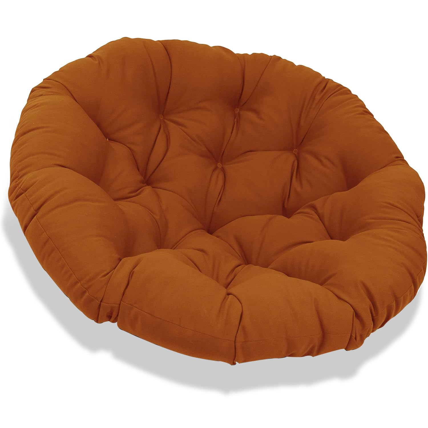 JIcloun 90 cm Cojín Redondo para Silla Papasan de Jardin Exterior Cojín Redondo para Silla Exterior Grueso Color Sólido Cojín Cómodo para el Piso, Cojín para Sillón de Ratán - Marrón