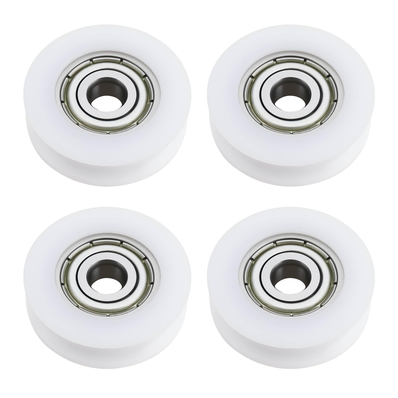 4 szt. koło z łożyskami kulkowymi HU-0524-7 625ZZ do drzwi mobilnych przesuwnych szklanych drzwi 5 x 24 x 7 mm białe