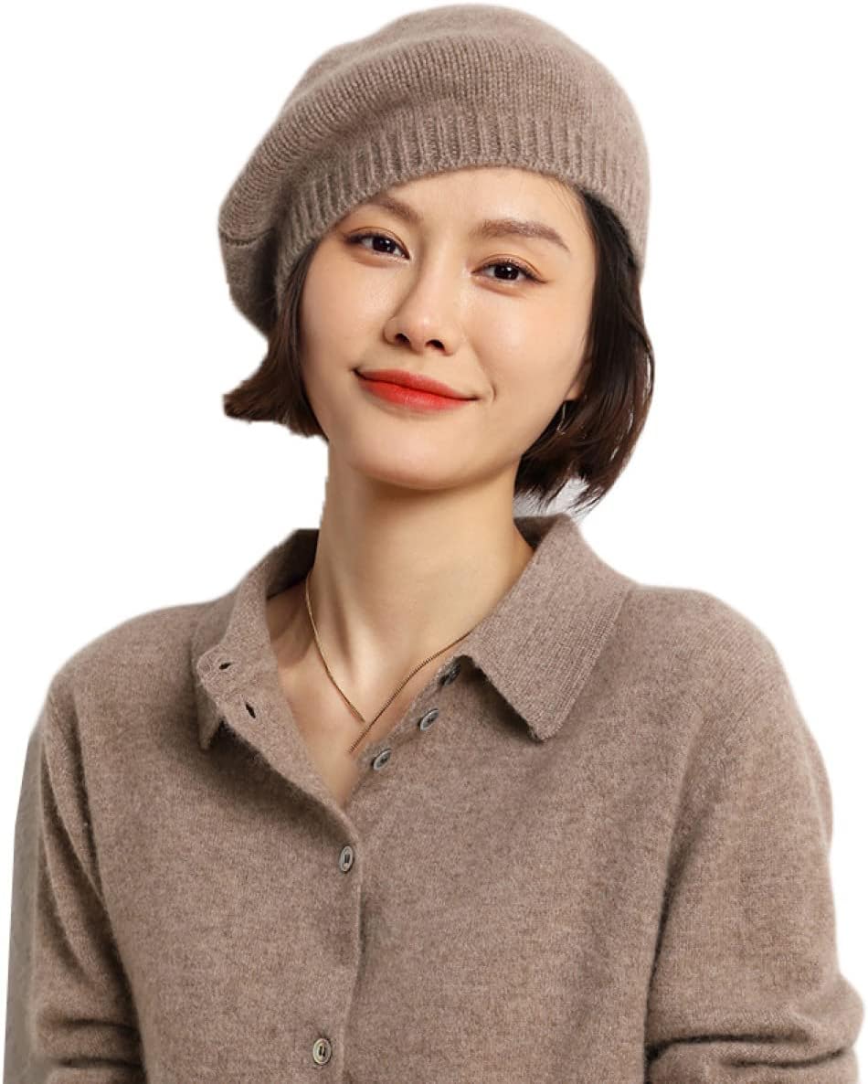 ヘレンカミスキー ベージュ カシミヤ100%ニット ベレー帽 Selby ヘレンカミスキー ベージュ カシミヤ100%ニット ベレー帽 Selby