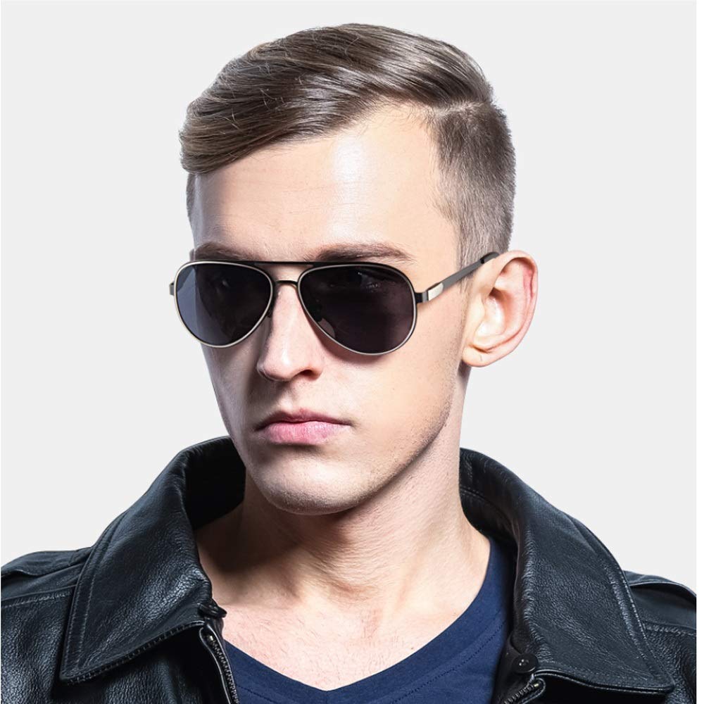 Sonnenbrillen Für Männer, Polarisierte Sonnenbrillen Mit Großem Rahmen Für Männer, Die Sonnenbrillen Beim Angeln Und Sonnenbrille Fahren (Farbe : Black Frame Gray Piece)