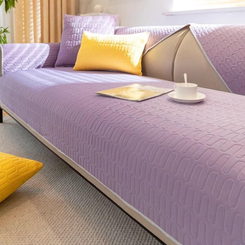 Tapis de canapé rafraîchissant violet clair en soie glacée 70x180 cm pour salon d'été