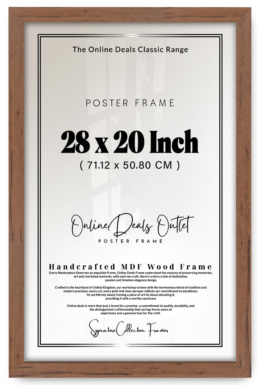Online Deals | MDF Picture Frame (71.12 x 50.80 CM) 28X20 Inch for Art Exhibition Displays, Nature Photography, Sturdy MDF Finish, Secure Wall Mounting [ Walnut ]