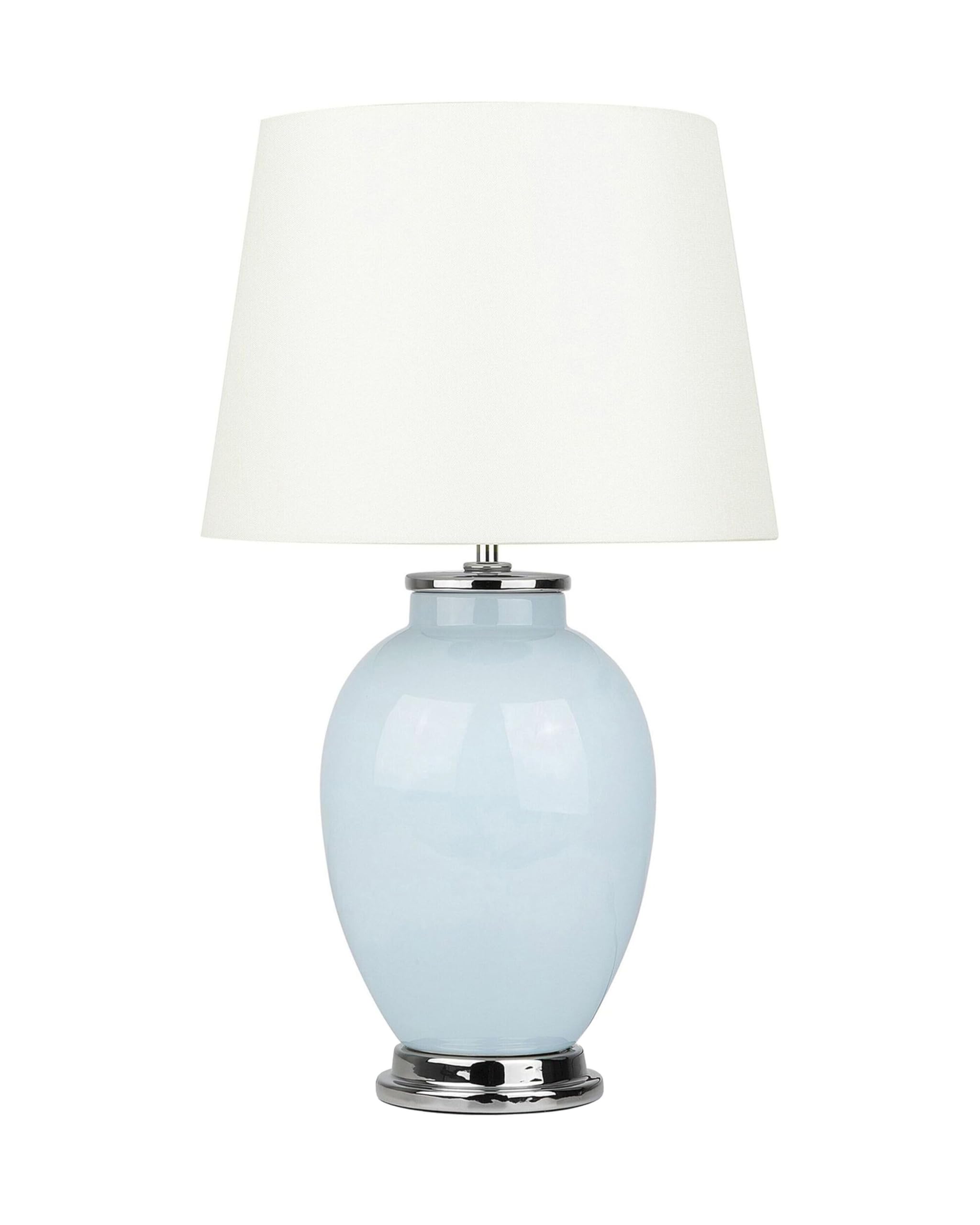 Romantische Tischlampe klassische Form Keramik/Poly-Baumwolle blau Brenta