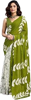 Satrani Women's Pure Cotton Printed Ready To Wear One Minute Pre Stitched Saree with Unstitched Blouse Piece Price In India