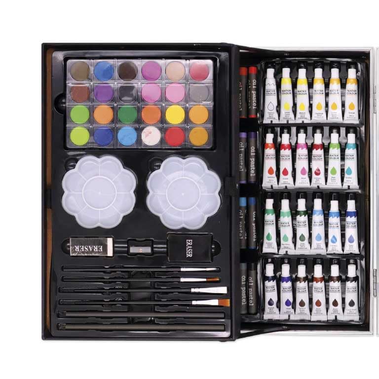 TACHAN CPA Toy Group 703T01071 Coffret artistique 145 pièces pour enfants Set créatif avec marqueurs, crayons, aquarelles et accessoires Étui métallique 34,5 x 24,3 x 8,7 cm