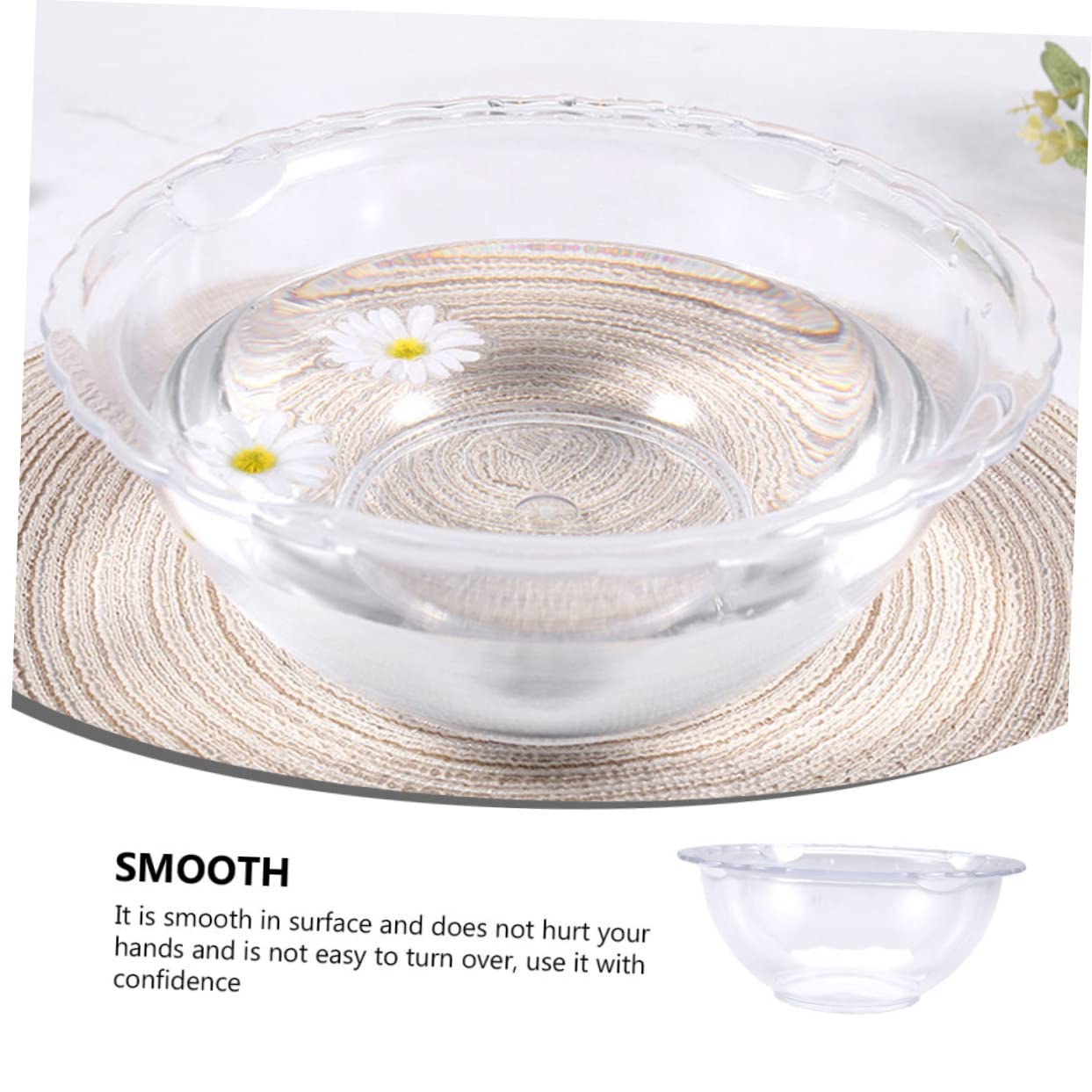 Gogogmee Elegant Round Wash Basin Face Cleansing Bowl Spa Pp Material Easy to Clean